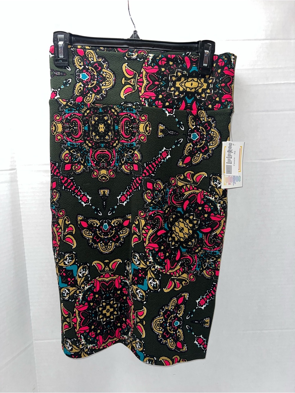 LuLaRoe Olive Green Paisley Print Pencil Skirt